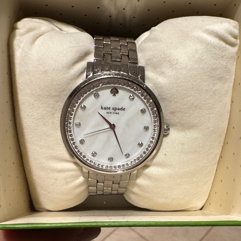 Kate Spade Silver Watch with Crystal Accents